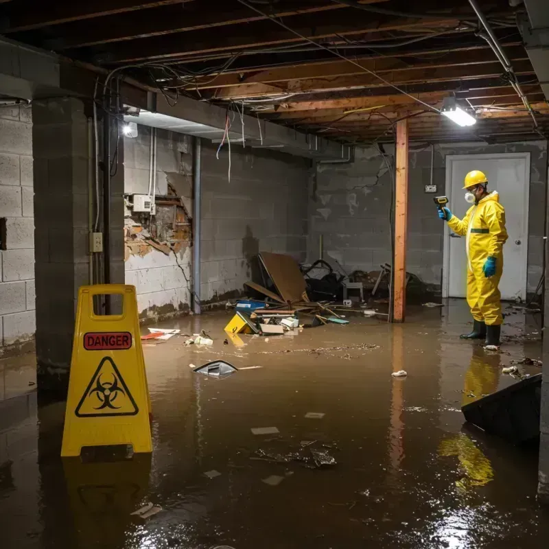 Flooded Basement Electrical Hazard in Jerome, IL Property